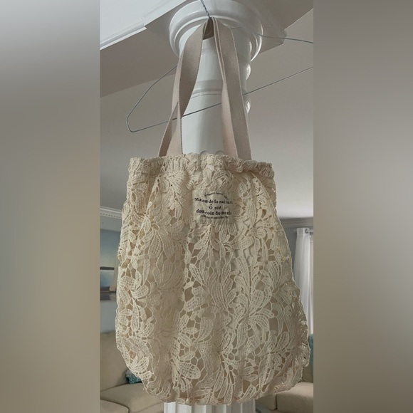 Maison de La Naissance women’s Lace tote bag September 1983 . Oh white - Picture 1 of 4